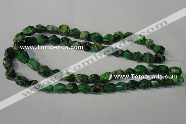 CDI963 15.5 inches 10*14mm faceted nuggets dyed imperial jasper beads