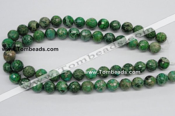 CDI98 16 inches 14mm faceted round dyed imperial jasper beads wholesale