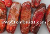 CDI984 15 inches 13*30mm – 16*50mm irregular dyed imperial jasper beads