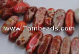 CDI985 15.5 inches 6*15mm - 8*20mm dyed imperial jasper chips beads