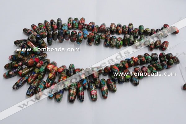 CDI990 15.5 inches 8*14mm - 8*24mm dyed imperial jasper chips beads