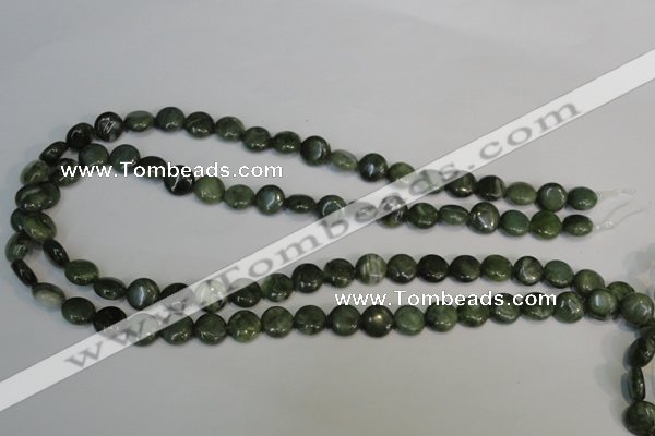 CDJ26 15.5 inches 10mm flat round Canadian jade beads wholesale