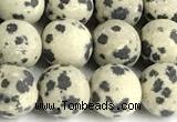 CDM107 15 inches 8mm round matte dalmatian jasper beads