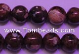 CDM52 15 inches 8mm round strawberry dalmatian jasper beads