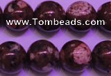 CDM53 15 inches 10mm round strawberry dalmatian jasper beads