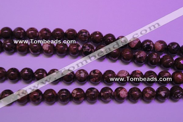 CDM53 15 inches 10mm round strawberry dalmatian jasper beads