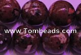 CDM54 15 inches 12mm round strawberry dalmatian jasper beads