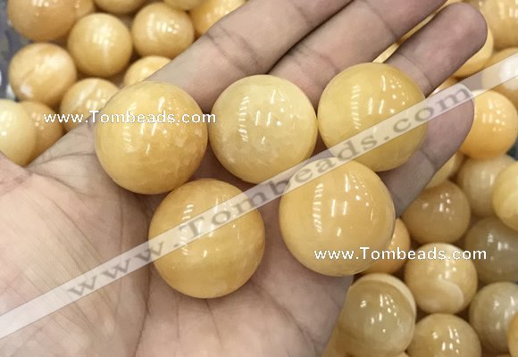 CDN07 25mm round yellow jade decorations wholesale