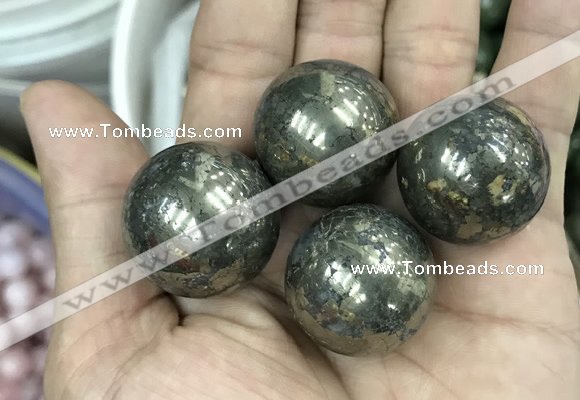 CDN09 25mm round pyrite gemstone decorations wholesale