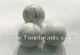 CDN1045 30mm round white howlite decorations wholesale