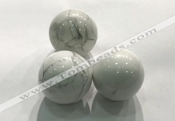 CDN1045 30mm round white howlite decorations wholesale