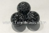 CDN1061 30mm round snowflake obsidian decorations wholesale