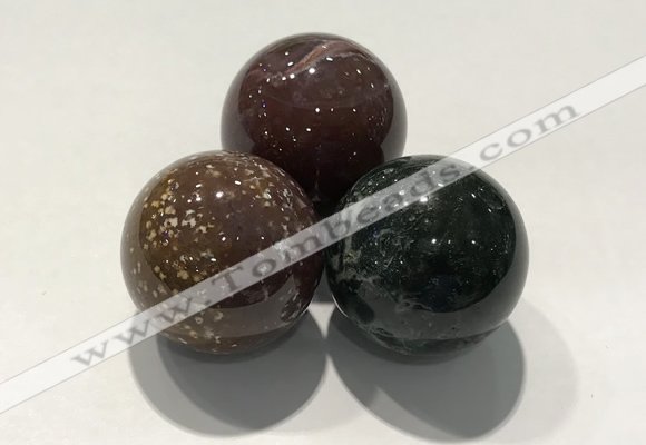 CDN1091 30mm round Indian agate decorations wholesale