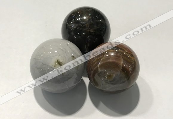 CDN1093 30mm round agate decorations wholesale