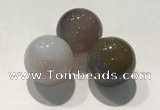 CDN1094 30mm round grey agate decorations wholesale