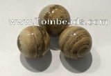 CDN1127 30mm round picture jasper decorations wholesale