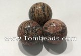 CDN1130 30mm round leopard skin jasper decorations wholesale