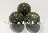 CDN1135 30mm round dragon blood jasper decorations wholesale