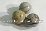 CDN1142 30mm round picasso jasper decorations wholesale