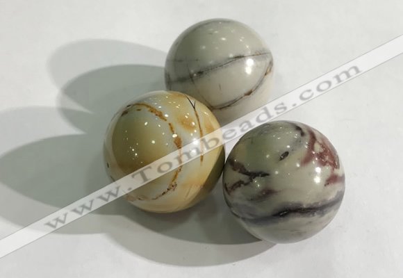 CDN1142 30mm round picasso jasper decorations wholesale