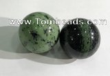 CDN1238 40mm round ruby zoisite decorations wholesale