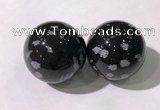 CDN1251 40mm round snowflake obsidian decorations wholesale