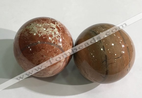 CDN1271 40mm round brecciated jasper decorations wholesale