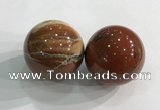 CDN1272 40mm round red jasper decorations wholesale