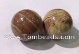 CDN1274 40mm round red picture jasper decorations wholesale