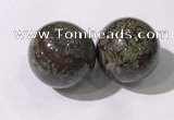 CDN1288 40mm round dragon blood jasper decorations wholesale