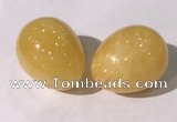 CDN1352 35*45mm egg-shaped yellow jade decorations wholesale