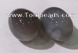 CDN1368 35*45mm egg-shaped grey agate decorations wholesale