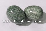 CDN1373 35*45mm egg-shaped green spot stone decorations wholesale