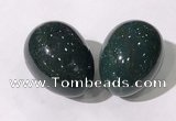 CDN1388 35*45mm egg-shaped blood jasper decorations wholesale