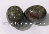 CDN1390 35*45mm egg-shaped dragon blood jasper decorations wholesale