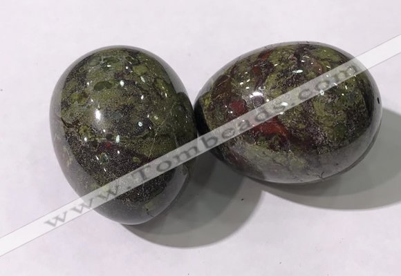CDN1390 35*45mm egg-shaped dragon blood jasper decorations wholesale