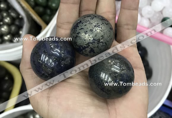 CDN14 35mm round pyrite gemstone decorations wholesale