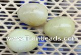 CDN313 30*40mm egg-shaped yellow jade decorations wholesale