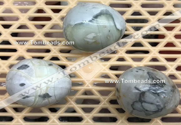 CDN318 30*40mm egg-shaped picasso jasper decorations wholesale