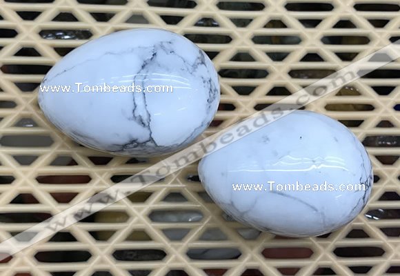 CDN341 35*50mm egg-shaped white howlite decorations wholesale