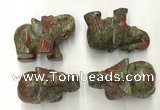 CDN389 20*40*30mm elephant unakite decorations wholesale