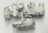 CDN416 25*50*35mm elephant white howlite decorations wholesale