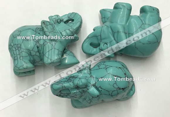 CDN417 25*50*35mm elephant imitation turquoise decorations wholesale