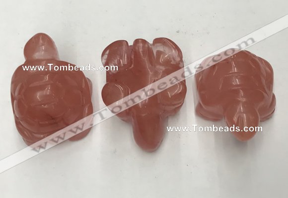 CDN433 28*45*22mm turtle cherry quartz decorations wholesale