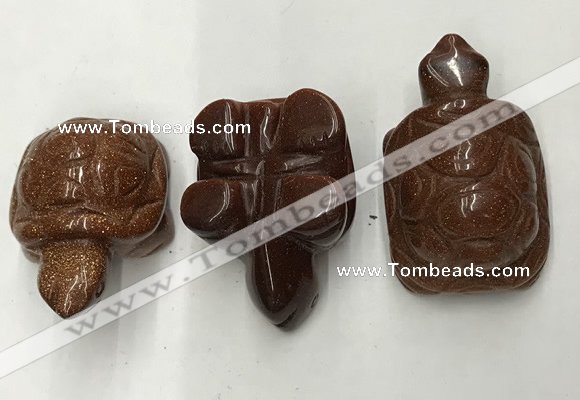 CDN439 28*45*22mm turtle goldstone decorations wholesale