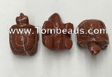 CDN440 28*45*22mm turtle red jasper decorations wholesale