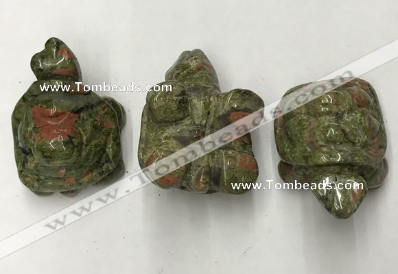 CDN442 28*45*22mm turtle unakite decorations wholesale