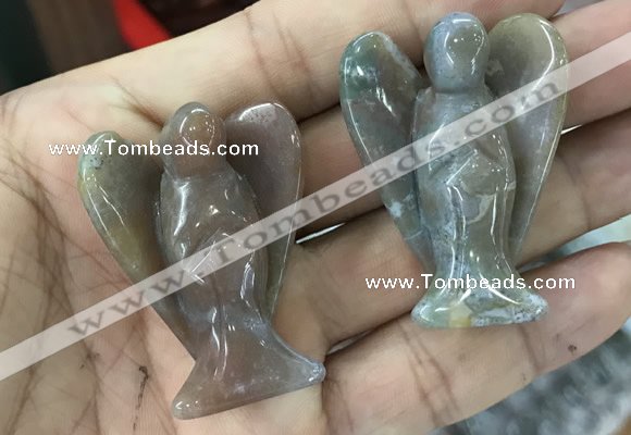 CDN476 30*40mm angel Indian agate decorations wholesale