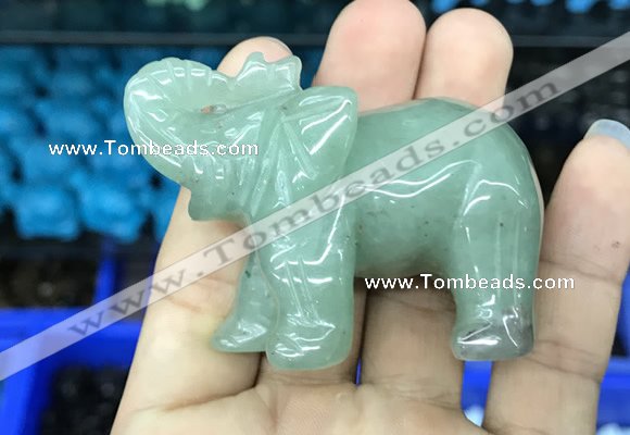 CDN514 33*65*45mm elephant green aventurine decorations wholesale