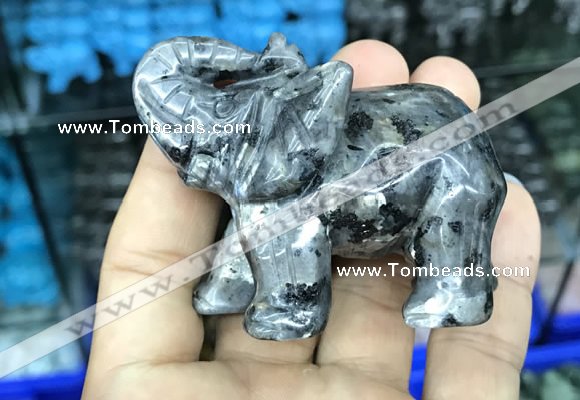 CDN518 33*65*45mm elephant black labradorite decorations wholesale